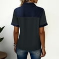 thumbnail image 5 of Inglocry Denim Collar Short Sleeve Shirts for Womens Button Up V Neck Tops Casual Streetwear Patch Work Tees Gray L, 5 of 6