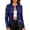 Navy, variant on Plus Size Sequin Jacket Short Stand Collar Color Blocking Casual Bling Outerwear Versatile Daily Wear Women Coat Blue,XXL