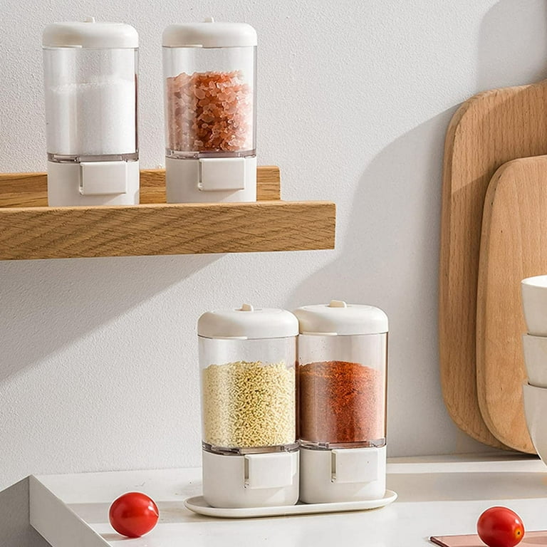 Small Spice Jars Salt Container with Lid and Spoon Glass Seasoning  Containers Sugar Dispenser for Kitchen - AliExpress