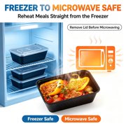 50 Pack Meal Prep Containers with Lids, Plastic Food Storage Containers Reusable BPA-Free, Microwave Safe Lunch Bento Box