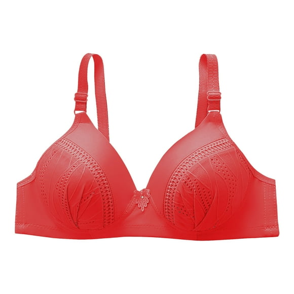 Soutien-gorge Confortable Sans Armatures pour Femme, Couleur Unie, Ajouré