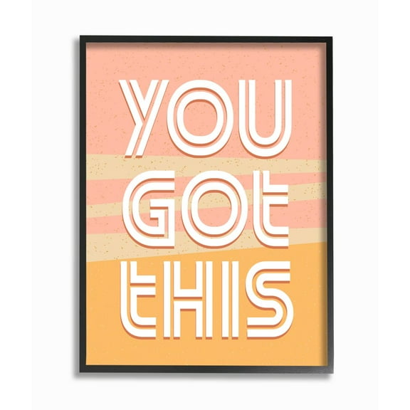 Stupell Industries You Got This Quote Motivational Confidence Phrase Framed Wall Art Design by Kim Allen, 11" x 14", Black Framed