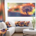 thumbnail image 1 of Dandelion Flower on Orange Background - Floral Canvas Art Print, 1 of 3