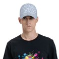 thumbnail image 4 of Fotbe Gray White Floral Gorro Clásico de Béisbol, Gorra Ajustable con Broche Snapback, Gorro de Exterior de Algodón Suave, 4 of 6