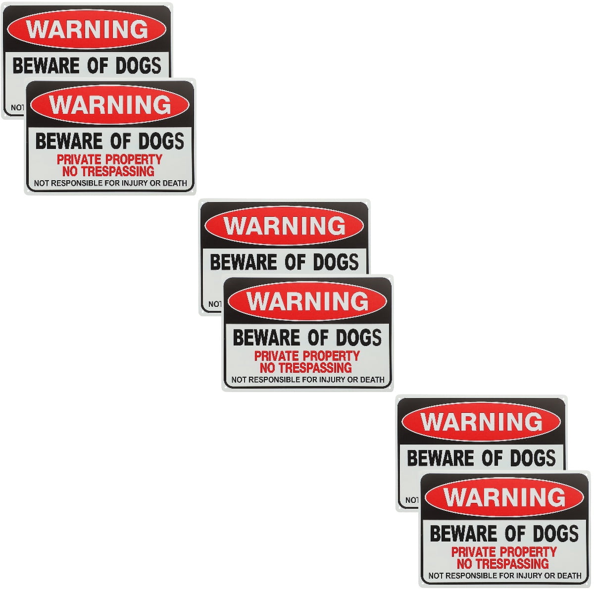 6 pcs  Beware of Dog Sign Rustic Iron Sheet Painting Outdoor Yard Dog Caution Board