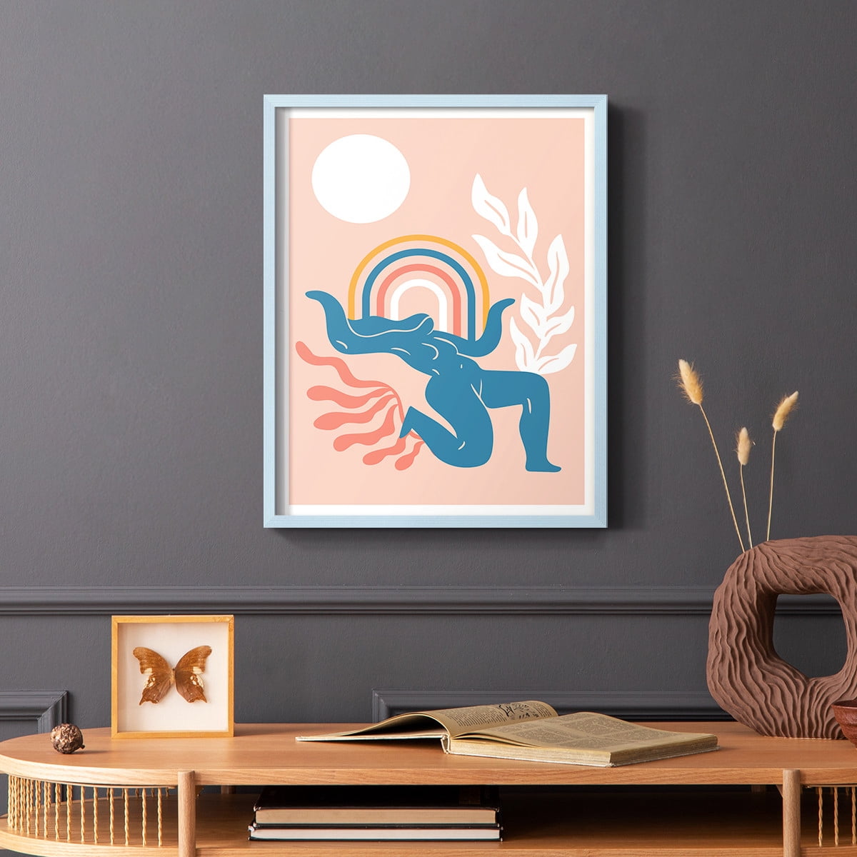 Matisse CCCXIX in Blue Solid Wood 22 x 28 Framed Print