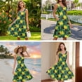 thumbnail image 5 of Jiueut Jamaica Flag Palm Tree Pattern Matchable Couple Hawaiian Men Button Down Aloha Shirt Womens Summer Dresses Sleeveless Tank Dress Casual Holiday Matching Outfit for Men Women, XS, 5 of 5