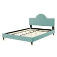 thumbnail image 3 of Platform Bed Frame, Full Size, Blue, Velvet, Modern Contemporary, Bedroom Master Guest Suite Room, 3 of 10