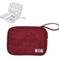 thumbnail image 1 of HSHDLDF Small Electronic Accessories Organizer, Universal Compact Travel Digital Accessories Storage Bag for Portable Charger, Cables, Earphone, Cord, SD Card, Phone (Red), 1 of 7