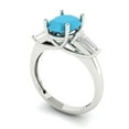 thumbnail image 2 of 2.5 ct Oval Cut Simulated Turquoise 3 Stone 14K White Gold Womens Engagement Ring, 2 of 7