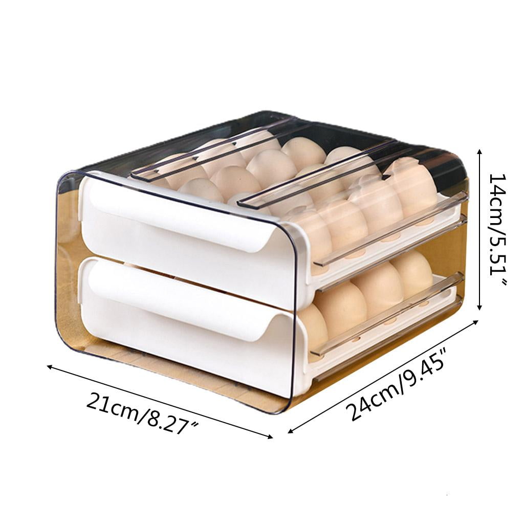 Egg Holders for Refrigerator Drawer Egg Tray Box Dispenser Stackable Egg Cartons