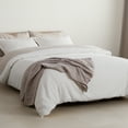 thumbnail image 2 of U by Bedsure Cotton Duvet Cover King - 100% Cotton Waffle Weave Coconut White Duvet Cover , Soft and Breathable Duvet Cover Set for All Season (King, 104"x90"), 2 of 6