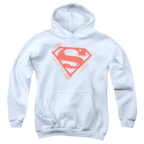 Superman - Spray Paint Shield - Youth Hooded Sweatshirt - Medium