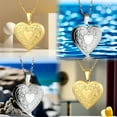 thumbnail image 3 of Romantic Love Heart Locket Pendant Necklaces For Women 14K Yellow Gold Photo Frame Promise Jewelry Chokers Gift, 3 of 9
