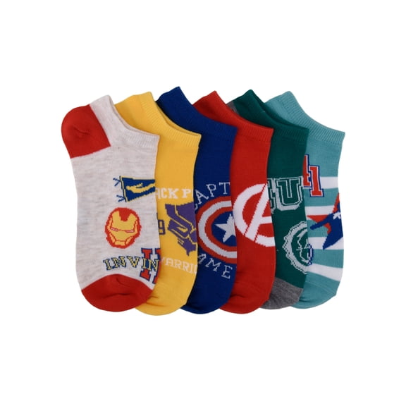 Avengers No Show Socks, 6-Pack, Sizes M Boys