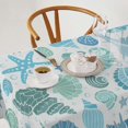 thumbnail image 2 of Blue Seashells Table Cloth, Summer Ocean Colorful Seashells Shellfish Bubbles Tablecloth for Dining Room Party Banquet, Rectangle(60x102in), 2 of 6