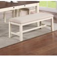 thumbnail image 4 of Contemporary 6pc Dining Set White, Walnut Dining Table w 6x Chairs Slats Back Beige Cushion Seats Kitchen Dining Room Furniture, 4 of 11