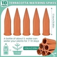thumbnail image 2 of Juego para uso en interiores y exteriores, flujo de agua ajustable, púas de riego automático de terracota, crecimiento saludable de raíces, regadores automáticos de plantas (10 piezas), 2 of 5