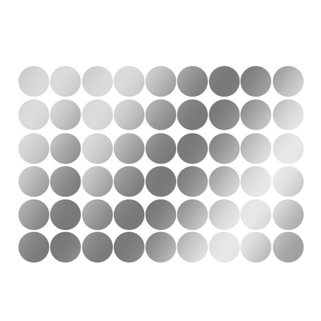 108Pcs Dot Stickers Pure Color Round Shaped PVC Wide Application Circle Stickers for Office Bedroom Kitchen 7.8x11.2in Silver(1.1x1.1in)