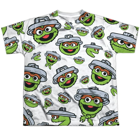 Sesame Street - Oscar Face Pattern - Youth Short Sleeve Shirt - X-Large