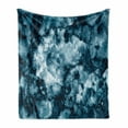 thumbnail image 1 of Marble Print Soft Flannel Fleece Throw Blanket, Antique Stone Blurry Distressed Motley Fractal Effects Illustration Artwork, Cozy Plush for Indoor and Outdoor Use, 60" x 80", Blue, by Ambesonne, 1 of 6