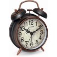 thumbnail image 1 of Retro 4 inches Battery Operated Twin Bell Loud Alarm Clock (Black with Arabic), 1 of 4