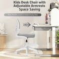 thumbnail image 2 of Hoffree Kids Desk Chair with Flipped Arms Wheels Ergonomic Study Chair with Footrest Adjustable Height Rolling Desk Chair for Teens Boys Girls in Study Room Grey, 2 of 9