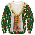 thumbnail image 4 of Women 3D Print Christmas Crewneck Sweatshirt with Novelty Santa and Cat Design Holiday Party Pullover Top, 4 of 6