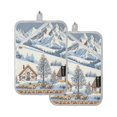 thumbnail image 7 of Yayeee Pot Holders Kitchen Heat Resistant with Pocket 7"x9.8" Cotton Oven Cooking Hot Pads, Blue Snowy Mountain, 7 of 7