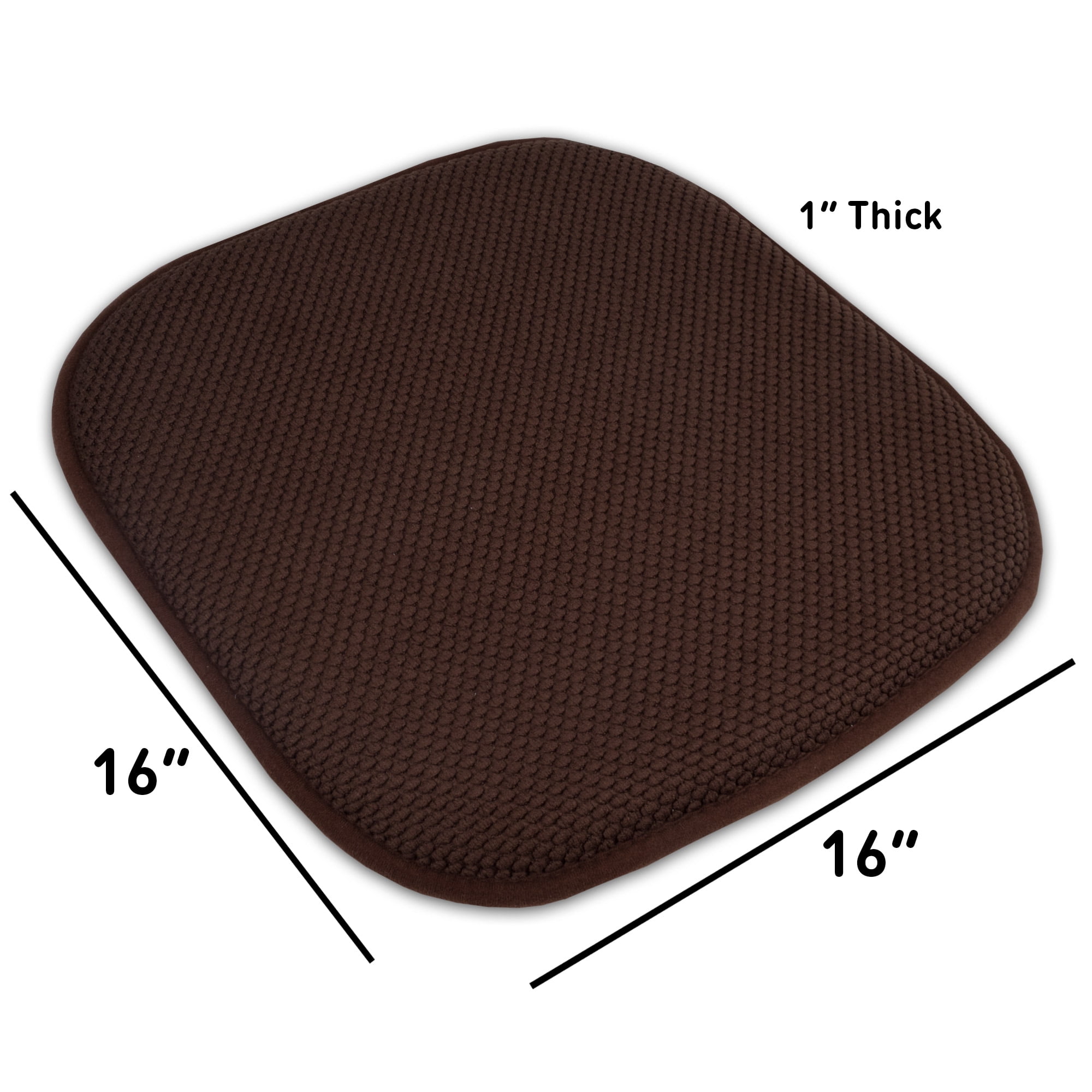 Sweet Home Collection Memory Foam Honeycomb Non-Slip Back Chair/Seat 16" x 16" Cushion Pad 4 Pack
