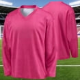 thumbnail image 2 of MGDXOX Kids Long Sleeve V Neck Athletic Shirt Breathable Quick Dry Fabric Spring Summer Sports Training Team Uniform Casual Wear Hot Pink 6-7Years, 2 of 8