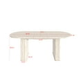 thumbnail image 2 of Noble House Phineas 78.74" Travertine-Inspired Oval Extendable Dining Table for 4–8, Wooden Strip Base, Beige, 2 of 15