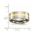 thumbnail image 6 of Chisel Titanium Polished with 14k Gold Inlay 8mm Flat Band, 6 of 7