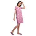thumbnail image 4 of Moomaya Chemise de Nuit à Manches Courtes Imprimée pour Femmes Col Rond en Coton, 4 of 5