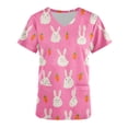 thumbnail image 5 of BEFOKA Graphic Scrub Tops Women Short Sleeve V Neck Scrub for Womens Cute Printed Nursing Uniforms Shirts with Pockets Classic Holiday Scrub Shirt, 5 of 5