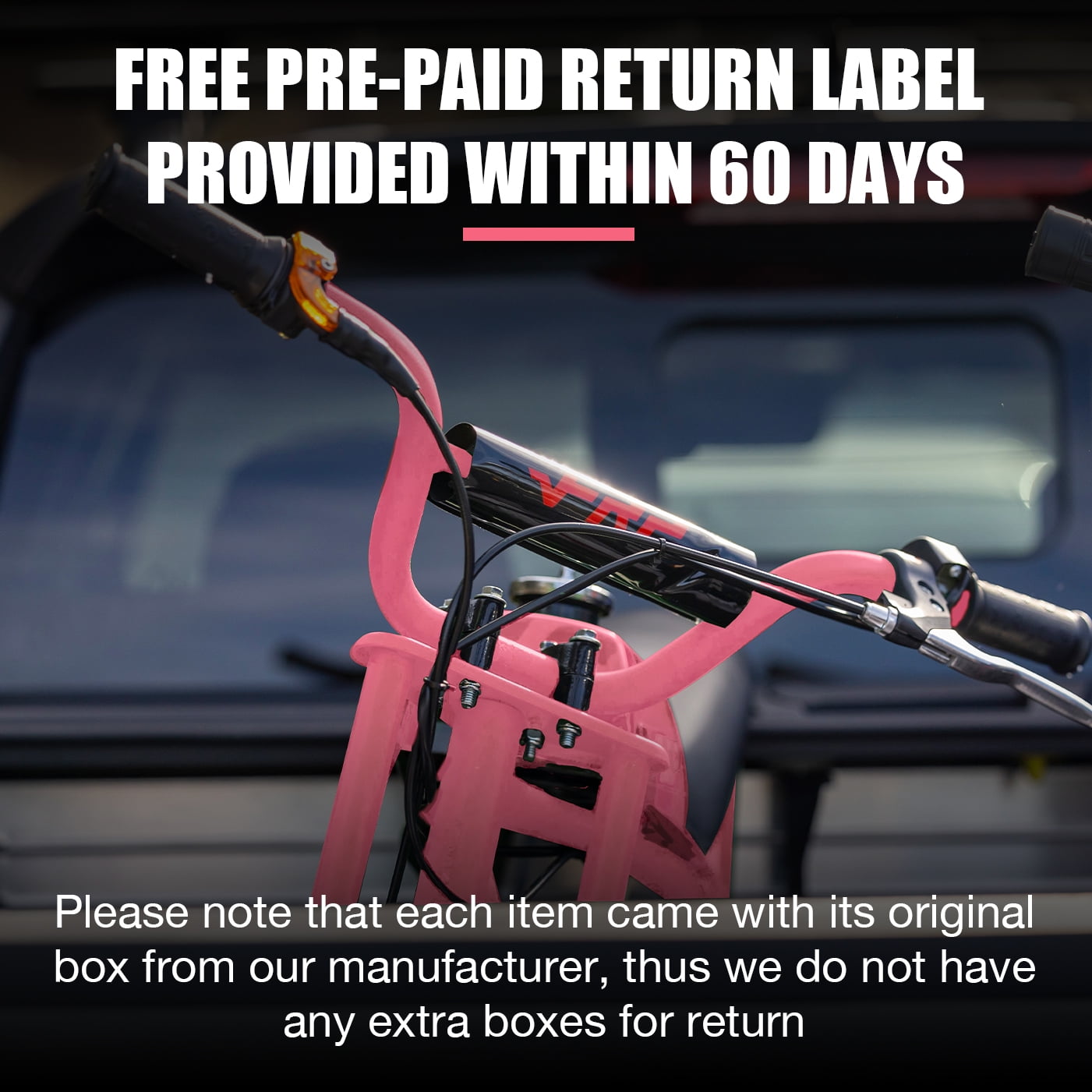 FRP DB003 Kids Dirt Off Road Mini Kids Dirt Bike Motorcycle for Kids Dirt Bike, EPA Approved Trail Mini Bike Dirt Bikes Up to 27mi- Ultra Edition, Hot Pink