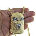 thumbnail image 2 of Goon Masked Man Hip Hop Chain Gold Finish Thug Pendant 36" Franco Necklace, 2 of 5