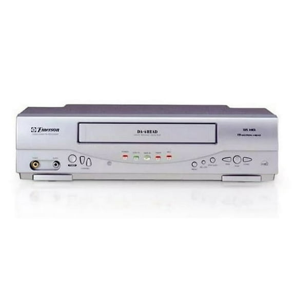Emerson EWV404 Mono VHS VCR VHS Player With Remote, A/V Cables & Hdmi Adapter