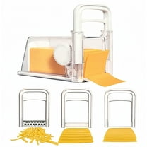 JunJuxs 4-in-1 Butter Cutter Cheese Slicer with Storage, Stainless Steel Blade, 1 Pack, 9" x 5" x 5"