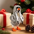 thumbnail image 3 of BingTong Desk Mini Goose Hoodie Costume,Goose Hoodie with Sunglasses & Gold Chain Decor,Goose Outfit for 7 Inch Tabletop Figurine Clothes,2-Dark Gray, 3 of 9