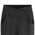 thumbnail image 6 of UAYOTSE Girls Cross Waist Flare Pants V Front High Rise Side Pockets Kids Back to School Stretch Trousers Fall,Sizes 7-8 Years, 6 of 6