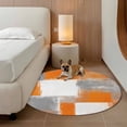 thumbnail image 2 of Orange Grey Abstract Art 3FT Round Area Rugs for Living Room 111 White Graffiti Retro Gradient Ultra-Thin Non-Slip Round Rugs Machine Washable Low Pile Circle Carpet for Bedroom Kitchen Nursery, 2 of 9