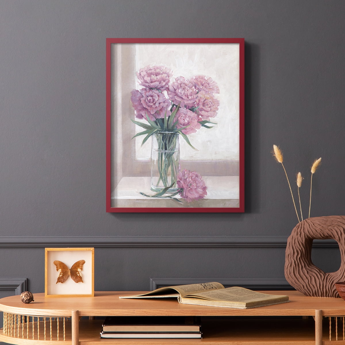 Windowsill Floral II Framed Print - Solid Wood in Single Picture Frame Solid Wood 2 Framed Print