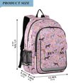 thumbnail image 2 of FORMRS Kids Backpack for School Unisex 17" Casual Bookbag Travel Daypack with Compartment Pockets, Purple Floral Horses Pattern, 2 of 7