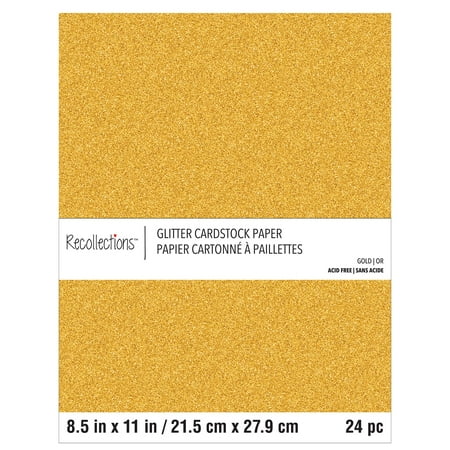 UPC: 0191518164732 | Gold Glitter 8.5  x 11  Cardstock Paper by Recollections™  24 Sheets