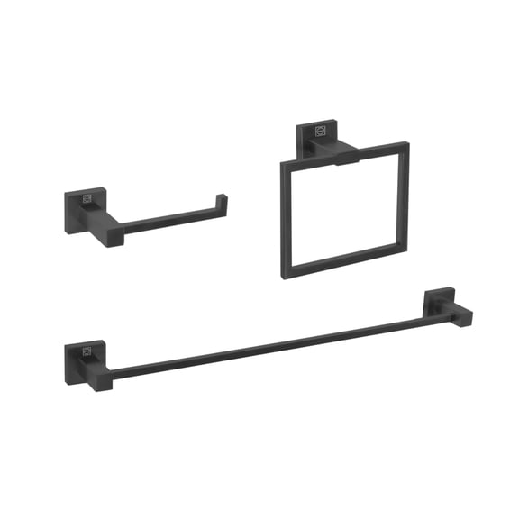 Isla 3-Piece Bathroom Hardware Set in Matte Black