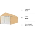 thumbnail image 4 of ADVANCE OUTDOOR 10x20 ft Heavy Duty Carport Car Canopy Garage Shelter Boat Tent with Removable Sidewalls and Doors, Beige, 4 of 11