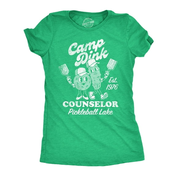 Womens Camp Dink Counselor Pickleball Lake T Shirt Funny Pickle Ball Lovers Joke Tee for Ladies Womens Graphic Tees