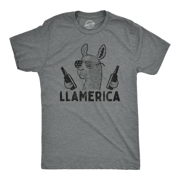 Mens Llamerica T Shirt Funny 4th Of July Patriotic Beer Drinking Llama Graphic Novelty Party Tee Graphic Tees