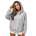 thumbnail image 5 of ITSAME Girls Full Zip Hoodie (5-16) Long Sleeve Solid Color Casual Comfort Hooded Sweatshirt with Pockets Size 7, 5 of 8